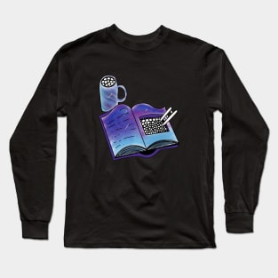 Magical book with a cup of coffee. Long Sleeve T-Shirt